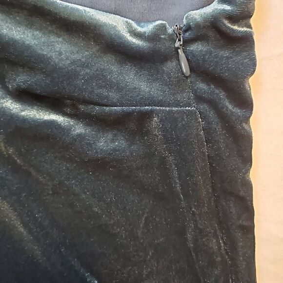 French Connection Velvet One Shoulder Party Semi-Formal Mini Dress Deep Green 6 - Picture 5 of 6